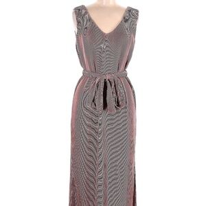 J.O.A. Midi Formal Dress with V-neck and Sleeveless Design
